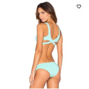 Lspace lively strappy back bikini top pool blue XS